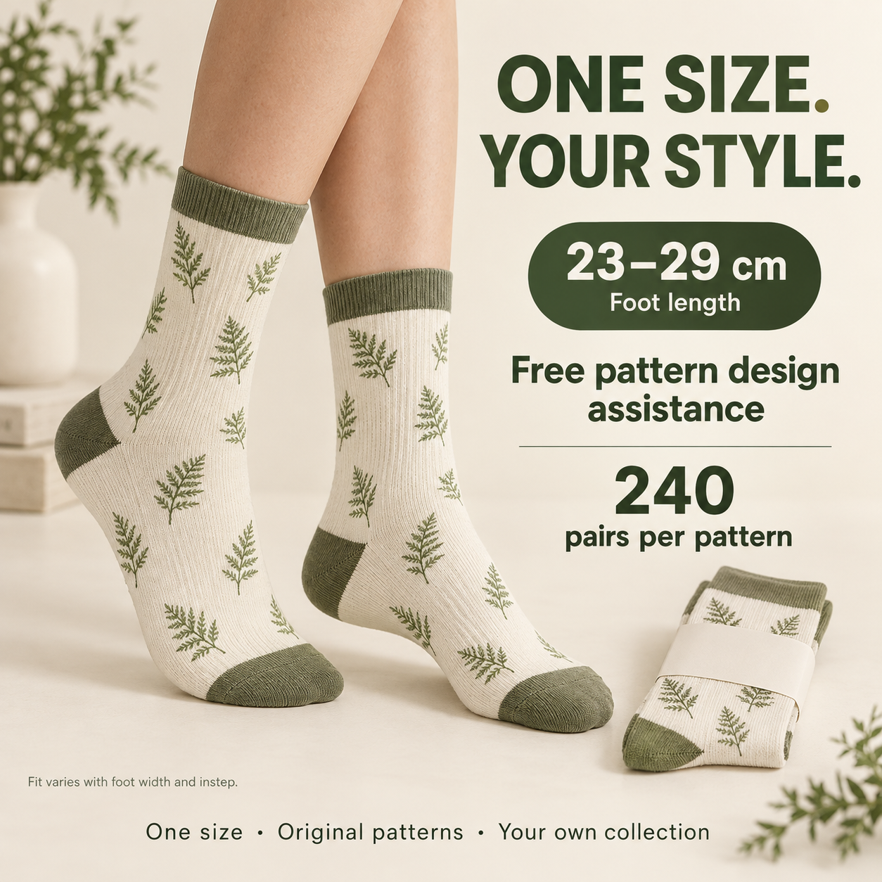 One size · Foot length 23–29 cm